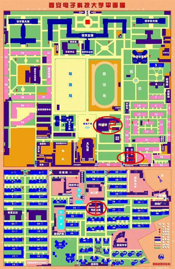 西安电子科技大学 北校区 平面图